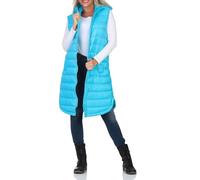 ONLY Damen 3/4-lange Steppweste mit Kapuze ONLMelody Hooded 15258350 Aquarius M
