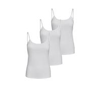 ONLY Damen 3er-Pack Basic Spaghetti-Träger Top Oberteil schmale Träger Shirt, Größe:M, Farbe:3er Weiß