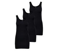 ONLY Damen 3er-Pack Basic Tank-Top Oberteil Verschiedene Träger Shirt Unterhemd, Farbe:Black1, Größe:S