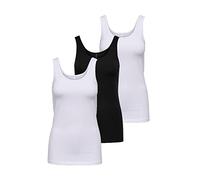 ONLY Damen 3er-Pack Basic Tank-Top Oberteil Verschiedene Träger Shirt Unterhemd, Farbe:Mehrfarbig, Größe:S
