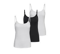 ONLY Damen 3er-Pack Basic Tank-Top Oberteil Verschiedene Träger Shirt Unterhemd, Farbe:Mehrfarbig1, Größe:S