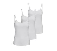 ONLY Damen 3er-Pack Basic Tank-Top Oberteil Verschiedene Träger Shirt Unterhemd, Farbe:Weiß, Größe:L