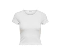 Only Damen Basic T-Shirt Weiß - Komfort & Stil für warme Tag - Größe: L