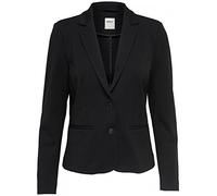 Jerseyblazer ONLY "ONLPOPTRASH - 2-Knopf Blazer mit taillierter Silhouette", Damen, Gr. XS, schwarz, Milano Rib, Obermaterial: 63% Viskose (LENZING™ ECOVERO™), 32% Nylon, 5% Elasthan, unifarben, regul