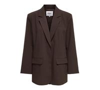 Longblazer ONLY "ONLLINDA-RAVEN L/S BF BLAZER TLR NOOS", Damen, Gr. 40, coffee bean, Web, Obermaterial: 74% Polyester, 20% Viskose, 6% Elasthan, unifarben, oversize Po-bedeckend, Blazer Longblazer, Ma