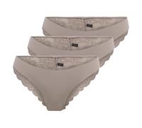Slip ONLY "Slip ONLCHLOE LACE BRAZIL 3er Pack", Damen, Gr. S, braun, Obermaterial: 90% Polyamid PA. 10% Elasthan EL., Unterhosen Slip (30502103-S) braun