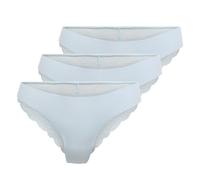 Slip ONLY "Slip ONLCHLOE LACE BRAZIL 3er Pack", Damen, Gr. M, blau (hellblau), Obermaterial: 90% Polyamid PA. 10% Elasthan EL., Unterhosen Slip (24590948-M) hellblau