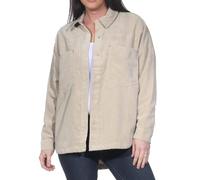 ONLY Damen Cord Hemd Shacket mit Knopfleiste und Brusttaschen, Farben:Beige, Größe:M