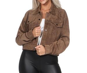 ONLY Damen Cord Jacke kurze Übergangsjacke ONLSuva Corduroy 15349084 Cognac L