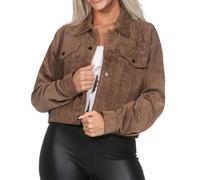 ONLY Damen Cord Jacke kurze Übergangsjacke ONLSuva Corduroy 15349084 Cognac M