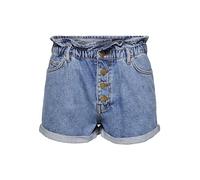 ONLY Damen Denim Jeans Shorts | Kurze Bermuda Pants Sommer Hose | Paperback mit elastischem Bund ONLCUBA, Farben:Blau-2, Größe:L