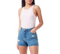 ONLY Damen Denim Jeans Shorts | Kurze Bermuda Sommer Hose | High Waist Destroyed Pants ONLJAGGER, Farbe:Blau, Größe:XL