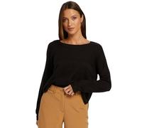 ONLY Damen Dünner Strick Pullover | Langarm Rundhals Knitted Sweater | Basic Stretch Jumper ONLCAVIAR, Farben:Schwarz, Größe:M