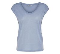 ONLY Damen ONLSILVERY S/S V Neck Lurex JRS NOOS Top, Halogen Blue, 40 (Herstellergröße: L)