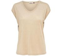 ONLY Damen T-Shirt onlSILVERY S/S V Neck Lurex TOP JRS NOOS, Gold (Gold Colour), 42 (XL)
