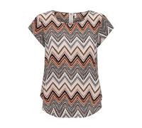 ONLY Damen Onlvic S/S AOP Top Noos Ptm T-Shirt, Cloud Dancer/AOP:Arabian Zigzag, 36 EU
