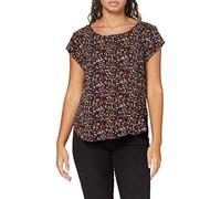 ONLY Damen Einfarbige Kurzarm Bluse Basic Rundhals Ausschnitt Blusen T-Shirt Blouse Oberteil ONLVIC, 15161116,Night Sky/AOP:Ella Ditsy Flower,34