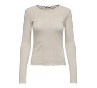ONLY Damen Einfarbiges Langarm Shirt Basic Rundhals Rollkanten Top Longsleeve Oberteil ONLCARLOTTA