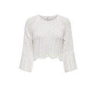 Only Strickpullover ONLNOLA LIFE 3/4-Arm Cropped Recycelter Baumwoll-Mix Weiß M