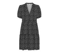 ONLY Damen gepunktetes Viskose Kleid kurzes Sommerkleid Kurzarm mit Punkten Onlnova Life Thea 15222215 Black 722 Cool Dots S