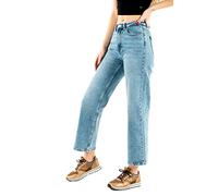 ONLY Damen High Waist Jeans | Stretch Denim Weite Lockere Schlaghose | 5-Pocket Wide Leg ONLJUICY, Farben:Blau, Größe:32W / 30L, Z-Länge:L30