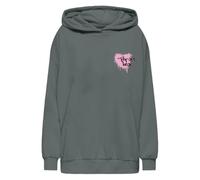 ONLY Damen Hoodie Kapuzen-Sweatshirt mit großem Rückenprint ONLElodie Grafitti 15312683 Balsam Green Pop Art Bear S