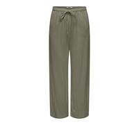 Schlupfhose ONLY "ONLSIESTA MW PULL-UP LINEN BL PNT NOOS", Damen, Gr. M, Länge 32, deep lichen grün, Web, Obermaterial: 80% Viskose, 20% Leinen, unifarben, straight fit normal, Hosen Schlupfhose, Visk