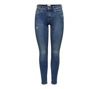 ONLY Damen Jeans-Hose OnlWauw Denim Skinny-Fit Röhrenjeans Destroyed-Look, Farbe:Blau, Jeans/Hosen Neu:XS / 30L