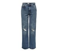 ONLY Damen Jeans ONLJUICY HW Wide Leg REA995 Comfort Fit Dark Medium Blue Denim