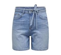 ONLY Damen Jeans Shorts ONLGianna Belted Kurze Jeanshose Bermuda mit Gürtel 15340706 Medium Blue Denim M