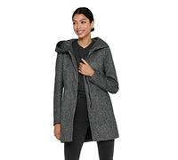 ONLY Damen klassischer Mantel OnlSedona Coat Übergangs-Jacke Kapuze Einfarbig, Farbe:Dunkelgrau, Größe:M