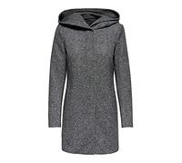 ONLY Damen klassischer Mantel OnlSedona Coat Übergangs-Jacke Kapuze Einfarbig, Farbe:Dunkelgrau, Größe:XS
