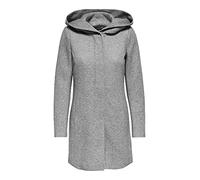 ONLY Damen klassischer Mantel OnlSedona Coat Übergangs-Jacke Kapuze Einfarbig, Farbe:Hellgrau, Größe:S, Aschgrau