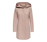 ONLY Damen klassischer Mantel OnlSedona Coat Übergangs-Jacke Kapuze Einfarbig, Farbe:Hellrosa, Größe:S