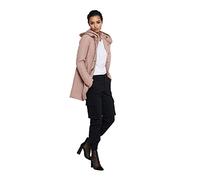 ONLY Damen klassischer Mantel OnlSedona Coat Übergangs-Jacke Kapuze Einfarbig, Farbe:Hellrosa, Größe:S