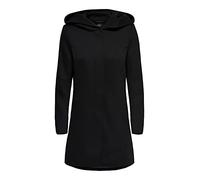 ONLY Damen klassischer Mantel OnlSedona Coat Übergangs-Jacke Kapuze Einfarbig, Farbe:Schwarz, Größe:M