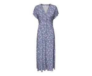 ONLY Damen Kleid ONLNOVA LIFE VIS MOLLIE LONG DRESS AOP (DE/NL/SE/PL, Alphanumerisch, S, Regular, Regular, Skipper Blue 619 Lovely cali)