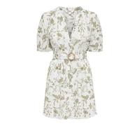 ONLY Damen Kleid Weiß M | Normal geschnitten fit, Kurzarm, Kurz, Occasionwear, Bei max. 30 grad im schongang waschen