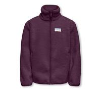 Fleecejacke KIDS ONLY "KOGEVA LIFE TEDDY JACKET CP OTW NOOS", Mädchen, Gr. 116, lila (mauve wine), Plüsch, Obermaterial: 100% Polyester, unifarben, regular fit normal, elastischer Bund, Jacken (586132