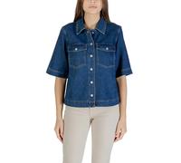 Only Damen Kurzarmhemd Blau Baumwolle Frühling Sommer Kollek - Größe: XL