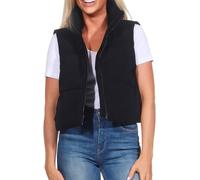ONLY Damen kurze Cord-Steppweste ONLElsie Cordoroy Puffer Waistcoat Cordweste 15338161 Black L