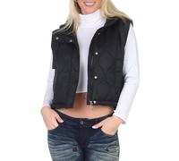 ONLY Damen kurze Steppweste mit Kapuze ONLValentina Quilted Waistcoat 15315383 Black M