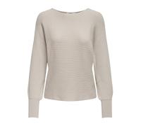 ONLY Damen Kurzer Strickpullover | Knitted Basic Stretch Sweater | Langarm Shirt U-Boot ONLADALINE, Farben:Beige, Größe:L