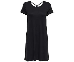 ONLY Damen kurzes Jersey-Kleider - OnlBera Sommer Shirt-Kleid Kurz-Arm, Farbe:Schwarz, Größe:S
