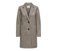 ONLY Damen Kurzmantel ONLSedona Life Carrie lange Damenjacke mit Reverskragen 15321862 Walnut Melange M