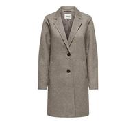 ONLY Damen Kurzmantel ONLSedona Life Carrie lange Damenjacke mit Reverskragen 15321862 Walnut Melange L