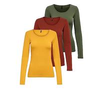 ONLY Damen Langarm-Shirt Onllive Love XS S M L XL Schwarz Weiss Rundhals