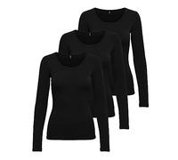ONLY Damen Langarm-Shirt Onllive Love XS S M L XL Schwarz Weiss Rundhals