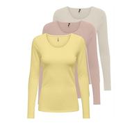 ONLY Damen Langarm-Shirt Onllive Love XS S M L XL Schwarz Weiss Rundhals
