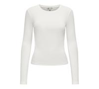 Only Longsleeve ONLRILEY O-Neck L/S Top JRS Weiß Rundhals Jersey 96% Baumwolle 4% Elasthan Damen S